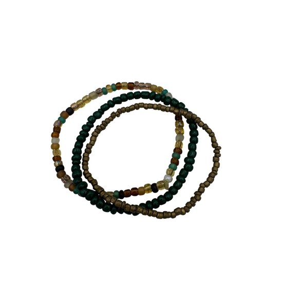 Handcrafted Multicolor Beaded Bracelet Set For Women - Stretch Elastic Design - Picture 3 of 4